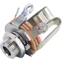 Switchcraft Jack, Phone; Panel Mount; 3; Nickel Plated Copper Alloy; 0.437 In.; 1/4 In.