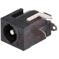 Switchcraft Connector, Right Angle Miniature Locking Power Jack, Pc Mount, 0.1 In Pin