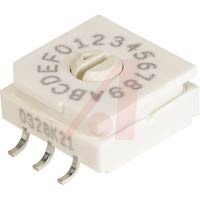Grayhill Switch, DIP; 0.390 In. L X 0.380 In. W X 0.225 In. H; 16; Rotary; Surface