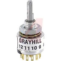 Grayhill Switch, SINGLE Rotary, Solder TerminalS, 1/2 IN DIAMETER, 1 POLE, 2-12 PositionS