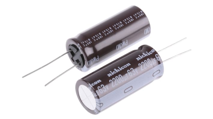 おトク情報がいっぱい！ | UPW1J222MHD ニチコン ラジアル コンデンサ, dc 2200μF,63V ニット/セーター