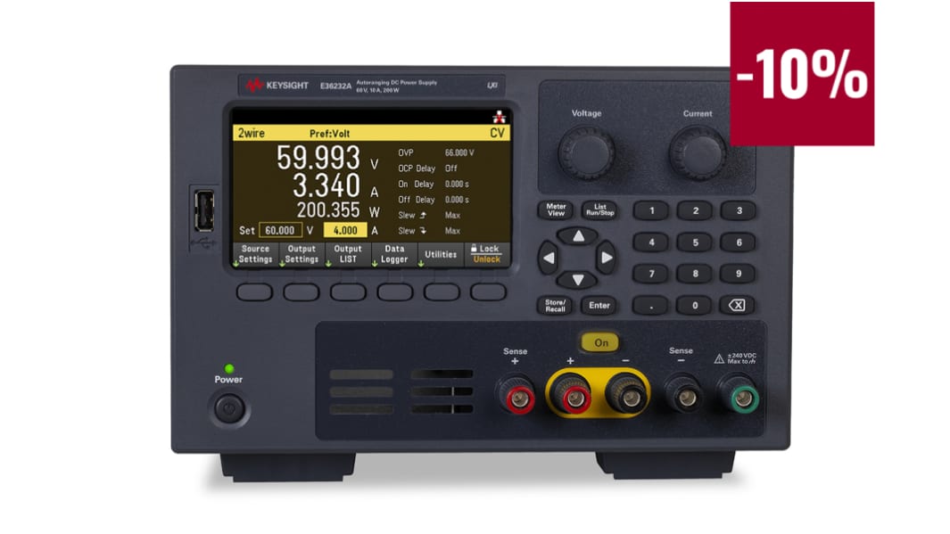 Alimentation de laboratoire, 0 → 60V, 0 → 10A, 1 sortie 200W