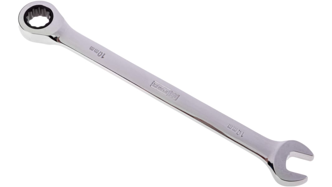 RS PRO Combination Ratchet Spanner, 10mm, Metric, Double Ended
