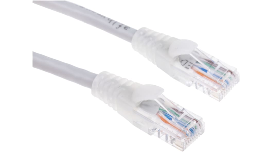 RS PRO, 2m Cat5e, Grey RJ45 to Male RJ45 Male, U/UTP Unshielded, Terminated PVC Sheath