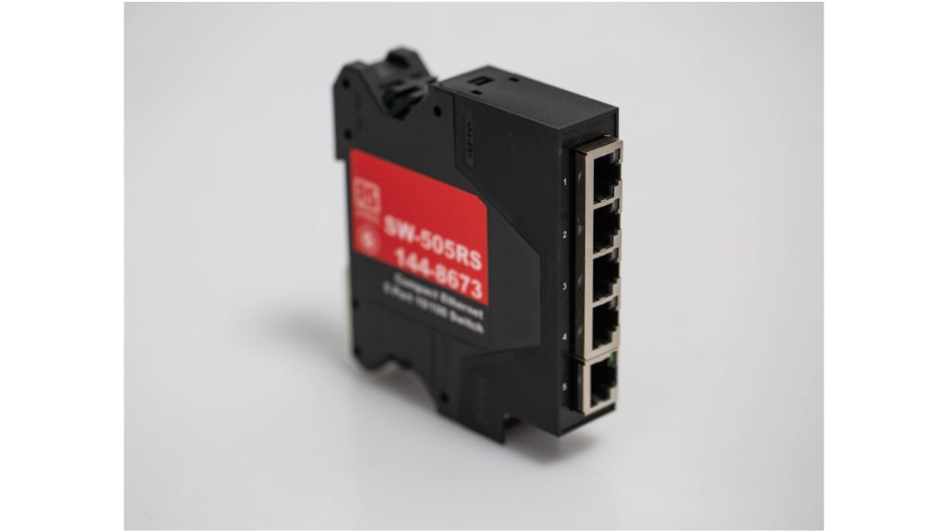 RS PRO Ethernet-Switch DIN-Schienenmontage 5-Port Unmanaged 10/100Mbit/s 99 x 94 x 23mm