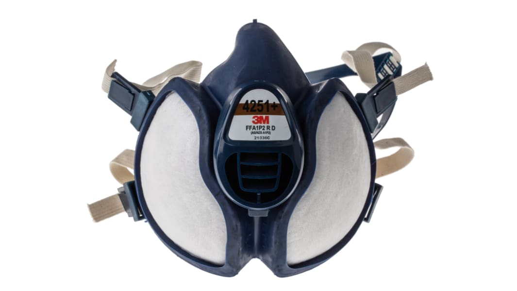 Semimaschera 3M col. Blu, Bianco, Misura unica, Mezza maschera