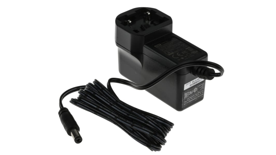 MEAN WELL 6W Plug-In AC/DC Adapter 5V dc Output, 1.2A Output