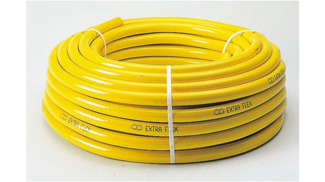 RS PRO PVC, Hose Pipe, 12mm ID, 17.5mm OD, Yellow, 50m