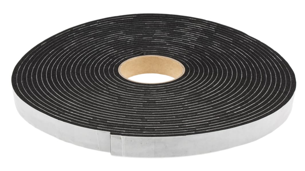 RS PRO Black Foam Tape, 25.0mm x 15.0m, 6.0mm Thick