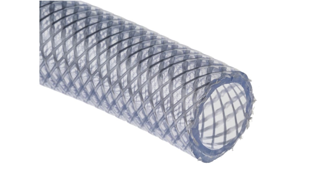 RS PRO PVC, Hose Pipe, 25mm ID, 33mm OD, Clear, 15m
