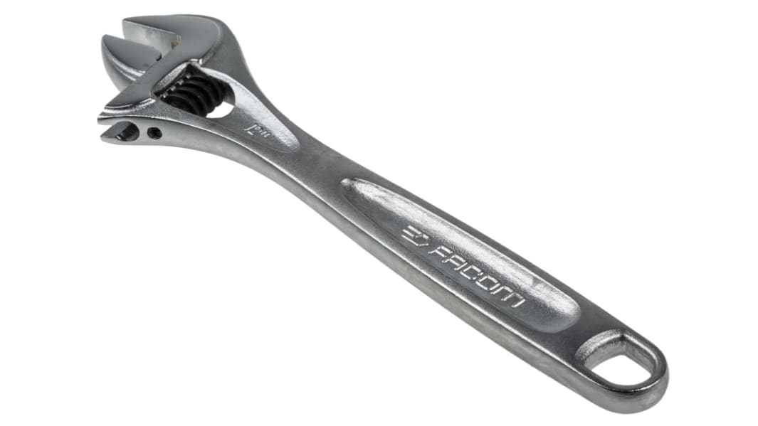 Facom Adjustable Spanner, 306 mm Overall, 34mm Jaw Capacity, Metal Handle
