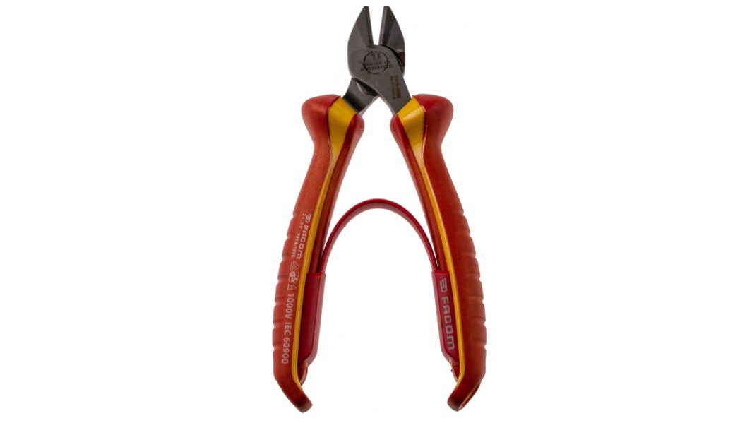 Alicates de corte lateral Facom, capacidad de corte 3.5mm, long. total 165 mm, aprobado VDE