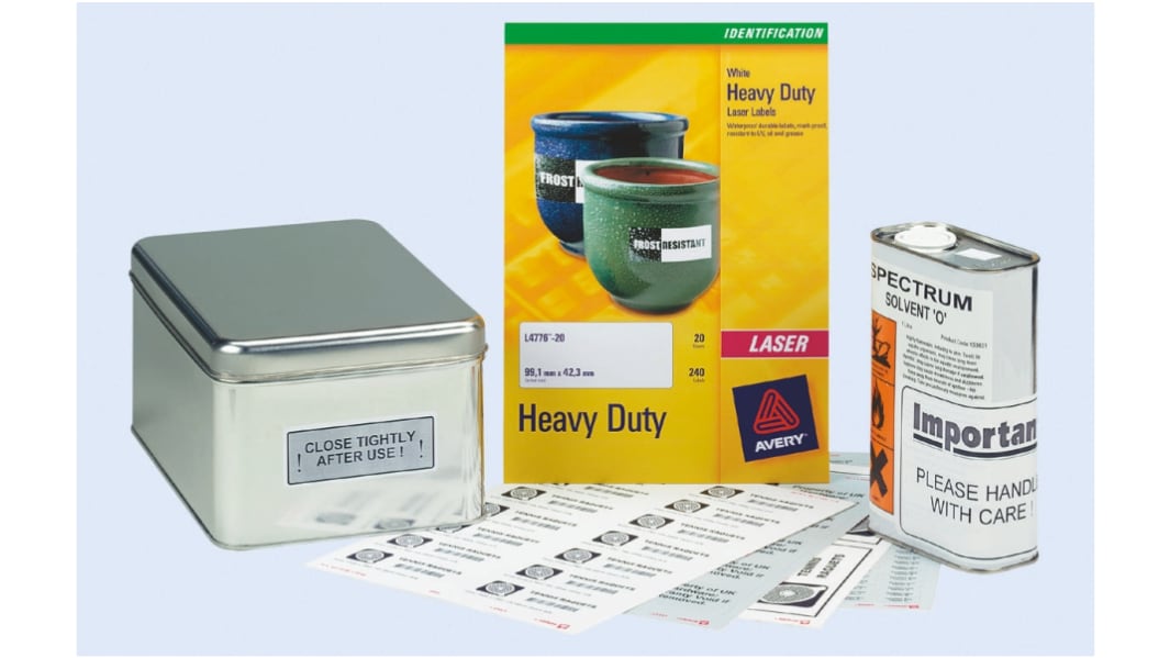 Avery Silver Adhesive Heavy duty Label Sheet, Pack of 20