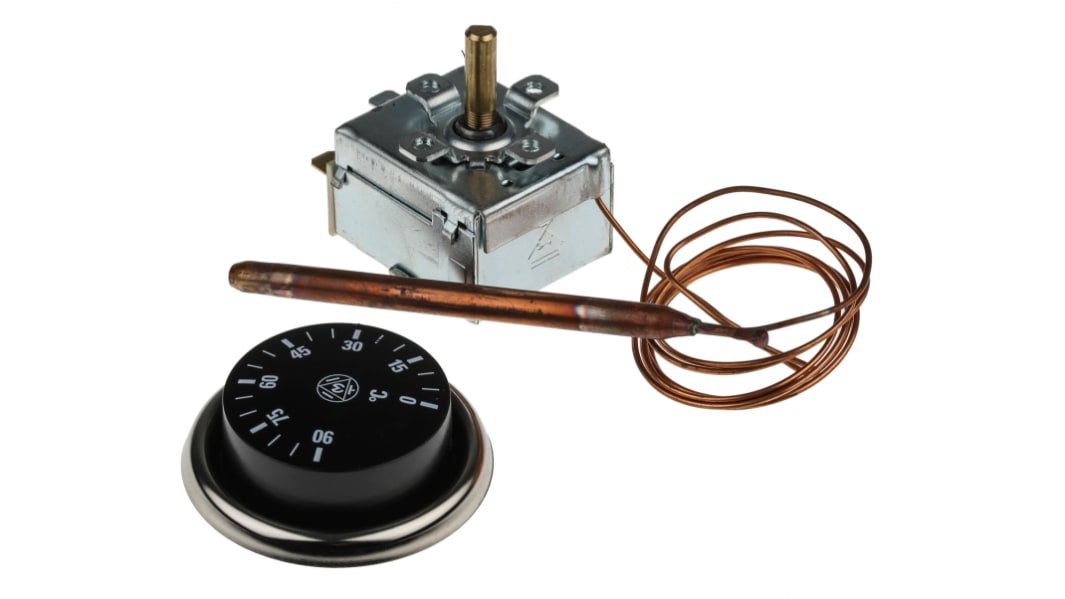 Termostato Capillare RS PRO, +90°C max., SPDT