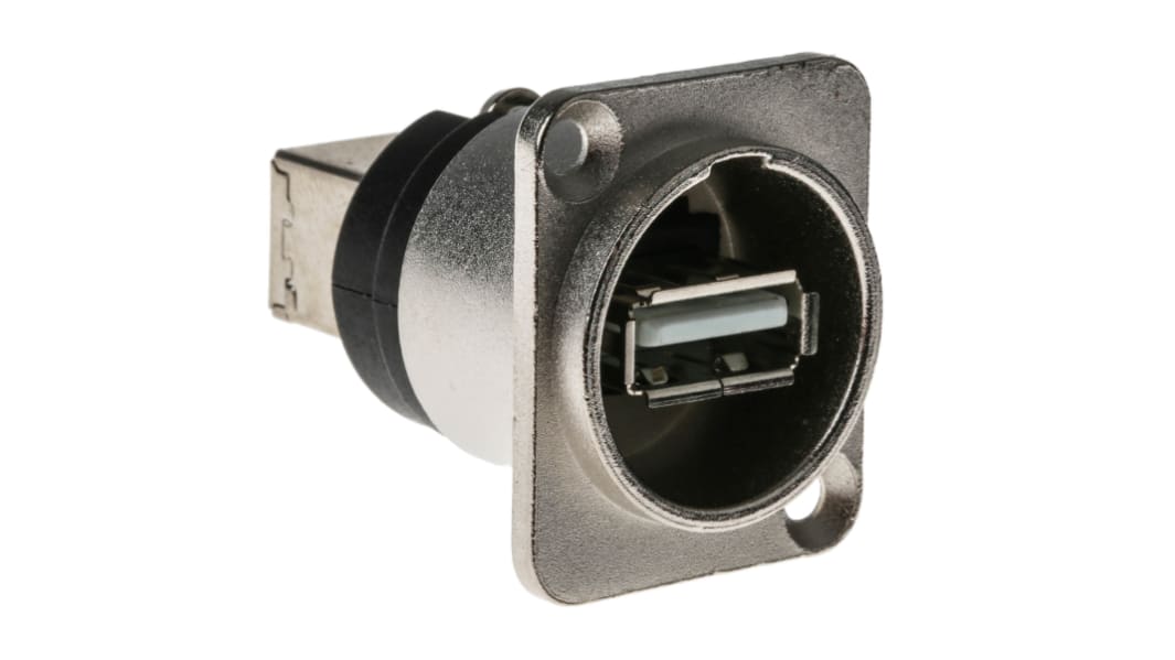 Connecteur USB 2.0 A to B Femelle RS PRO ports, Montage panneau, Droit