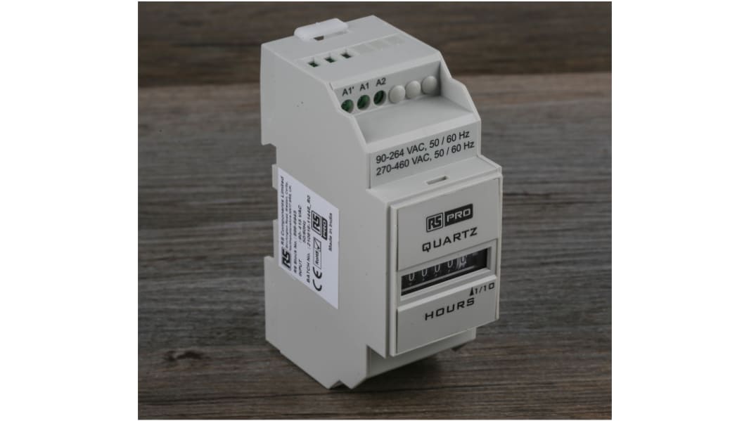 RS PRO Hour Meter, 6 Digit Analogue, 50Hz, 270 → 460 V ac, 90 → 264 V ac