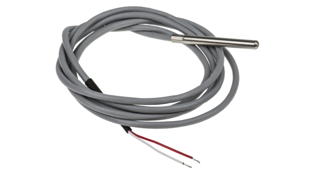 Snímač PT1000 1.5m kabel typ PT 1000 Nerezová ocel 50mm sonda, -20°C na +100°C RS PRO