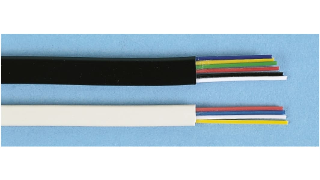 Decelect 6 Core 30 AWG Telephone Cable, White Sheath, 50m