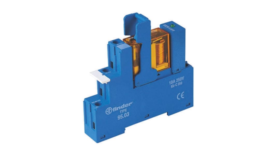 Relé modular Finder 48 Series, SPDT, 24V ac, para carril DIN
