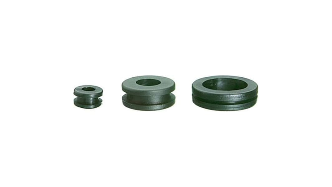 SES Sterling DK Black PVC 8mm Cable Grommet for Maximum of 4mm Cable Dia. 01070009010