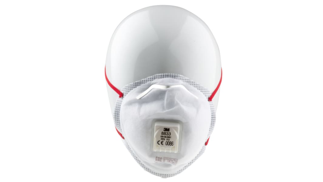 3M 8300 Series Disposable Face Mask for General Purpose Protection, FFP3, Valved, Moulded 10 per Package