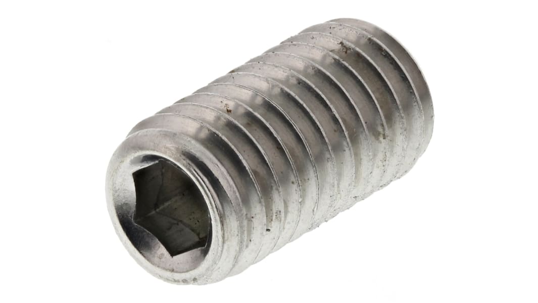 Plain Stainless Steel Hex Socket Set M8 x 16mm Grub Screw