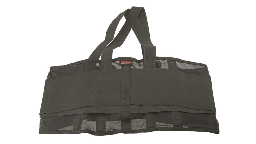 Faja lumbar RS PRO, Negro, Nylon, Gancho y bucle, 34 → 38plg