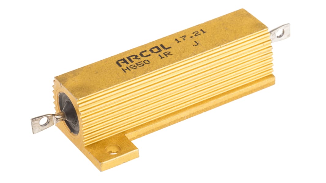 Arcol, 1Ω 50W Wire Wound Chassis Mount Resistor HS50 1R J ±5%