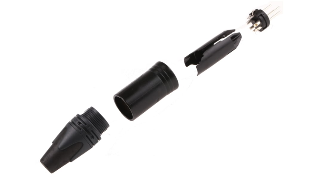 Neutrik Cable Mount XLR Connector, Male, 50 V, 5 Way, Silver over Nickel Plating