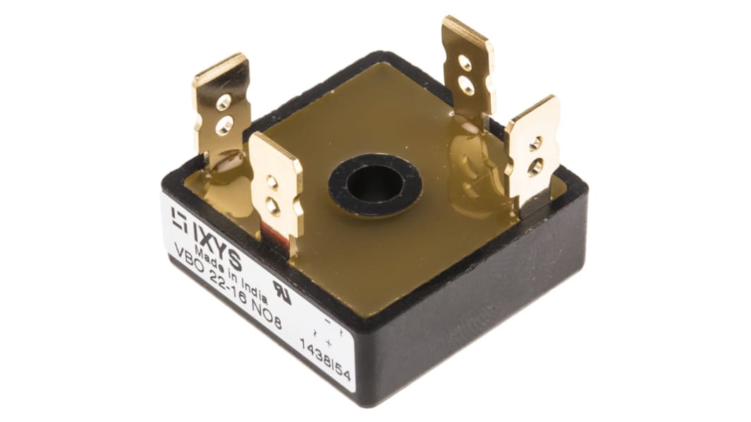 Modulo raddrizzatore ponte, Monofase, IXYS, Ifwd 17A, VRRM 1600V, FO B B, Montaggio a vite, 4 Pin