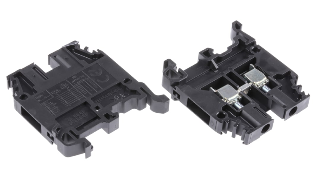 Entrelec 1SNA105031R1400 SNA Series Black, 4mm², Single-Level, Screw Termination