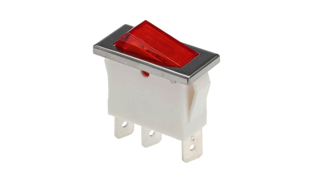 Arcolectric Tafelmontage Wippschalter, 1-poliger Ein/Ausschalter Ein-Aus, 16 A 11.5mm x 28.2mm beleuchtet, IP 40