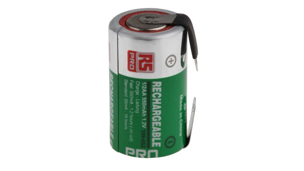 Batteria ricaricabile RS PRO, formato 1/2 AA, 1.2V, 550mAh, NiMH