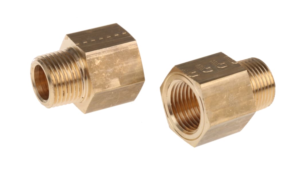 Legris LF3000 R3/8 Stecker x NPT3/8 Buchse Gerader Gewindeadapter, Mit Gewinde, Messing, 250 bar