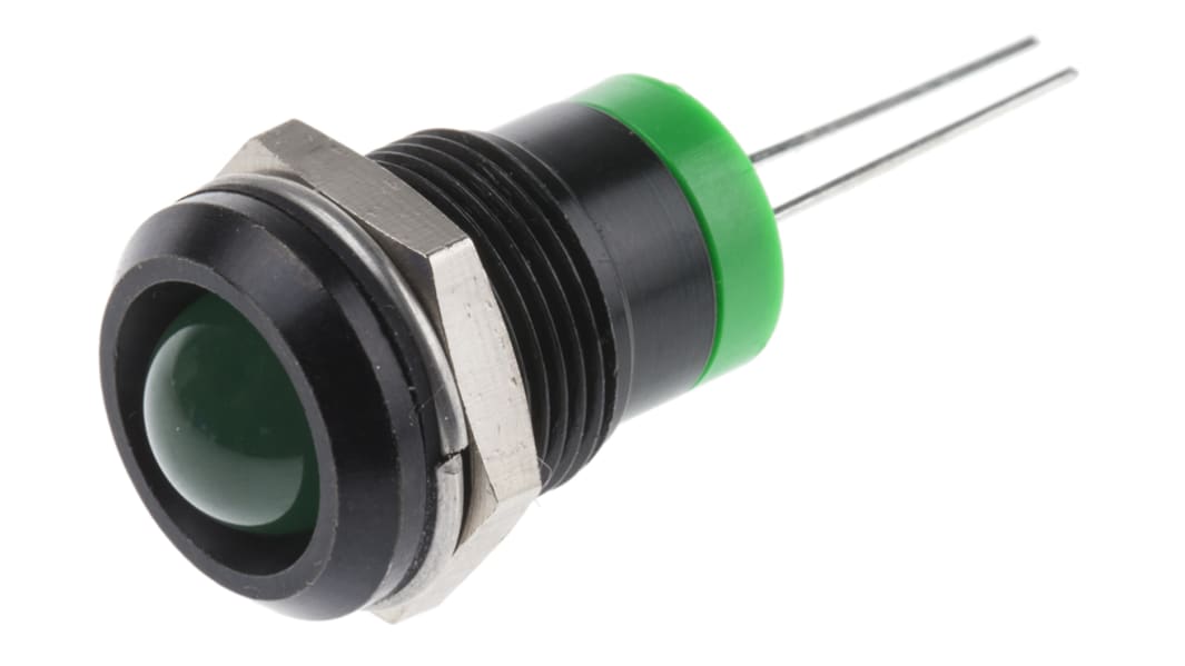 RS PRO Green Panel Mount Indicator, 2V dc, 12mm Mounting Hole Size