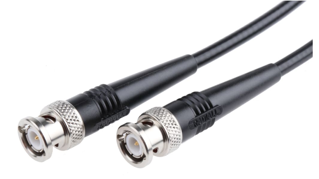 Radiall RG58 Koaxialkabel konfektioniert, 50 Ω, 1m, BNC / BNC, Aussen ø 4.95mm, Schwarz