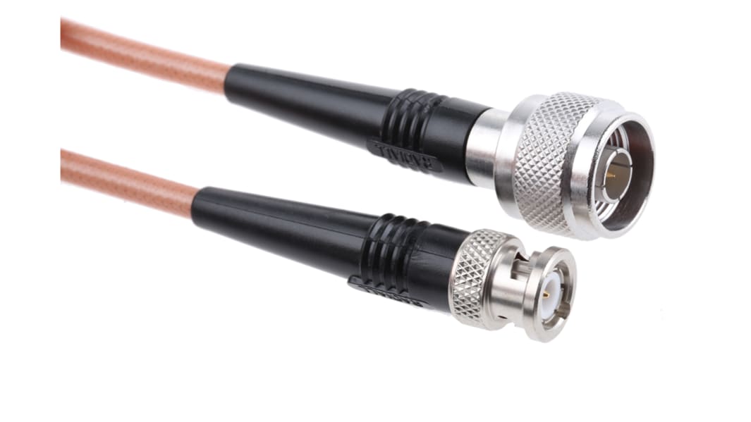 Radiall Male BNC to Male N Type, 1m, RG142 Coaxial, Terminated50 Ω