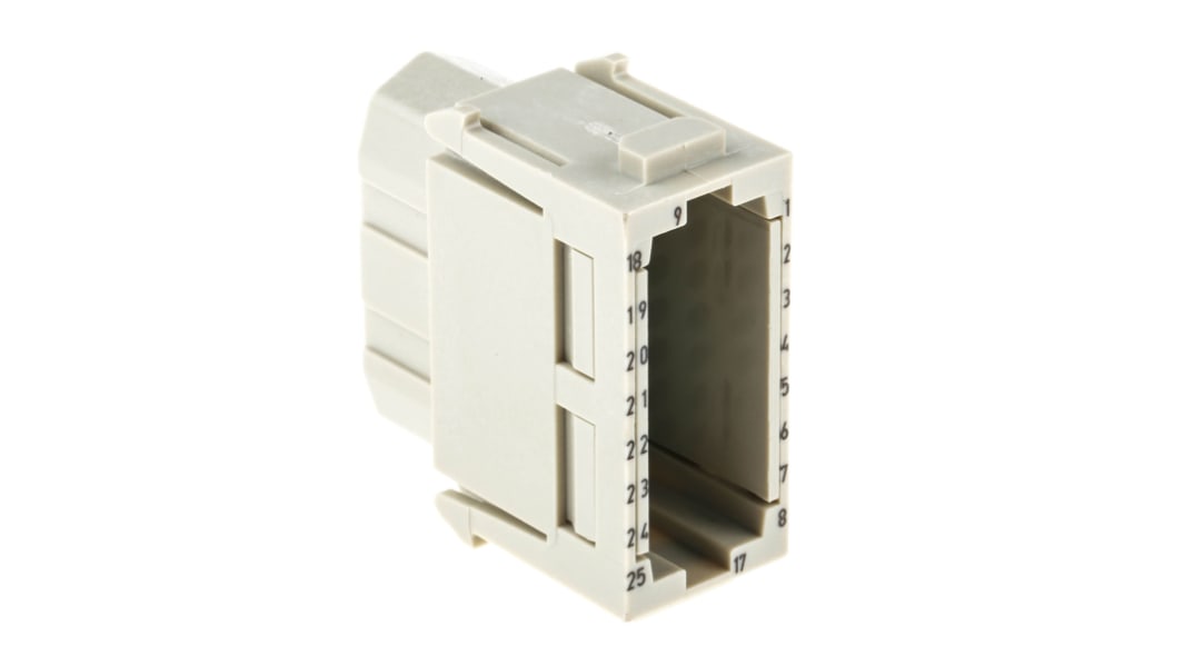 HARTING Heavy Duty Power Connector Module, 5A, Female, Han-Modular Series, 25 Contacts