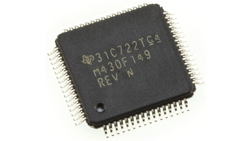 Texas Instruments MSP430F149IPAG, 16bit MSP430 Microcontroller, MSP430, 8MHz, 60 kB, 256 B Flash, 64-Pin TQFP