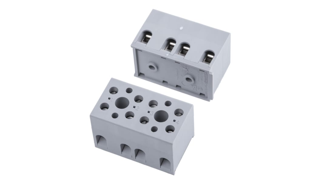 Phoenix Contact UK Series G 5/ 4 Non-Fused Terminal Block, 4-Way, 32A, 24 → 12 AWG Wire, Screw Down Termination