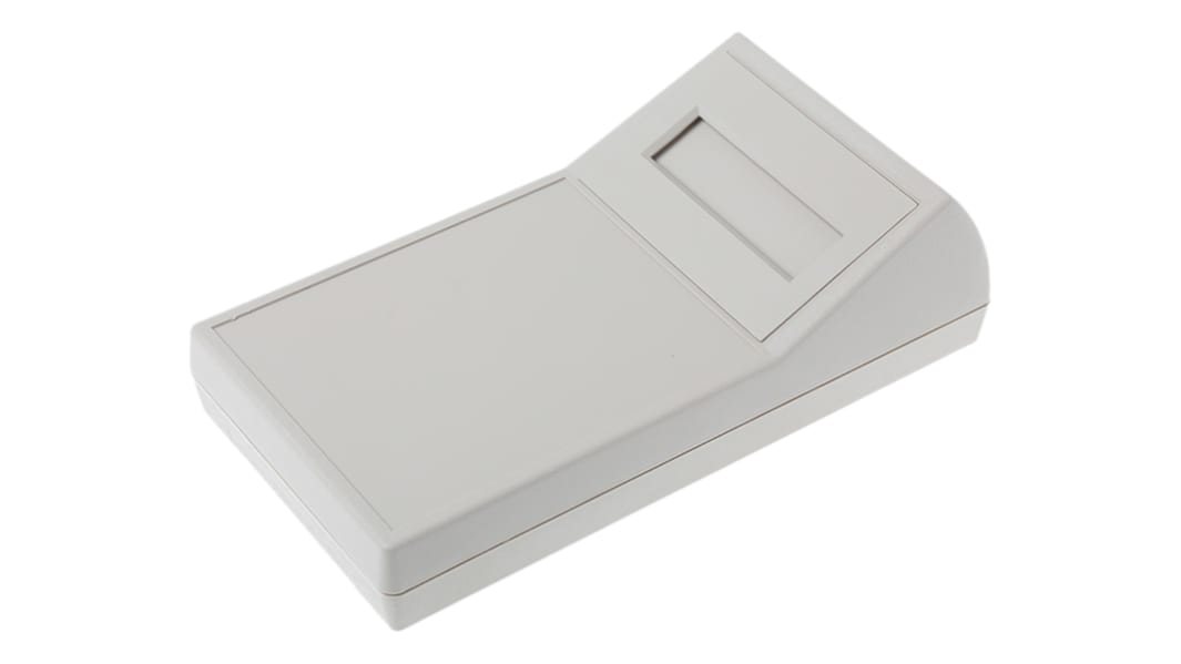 RS PRO Grey ABS Handheld Enclosure, Integral Battery Compartment, Display Window, 190.5 x 101.6 x 57.2mm