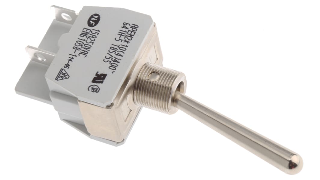 APEM Toggle Switch, Panel Mount, On-Off, DPDT, Solder Terminal