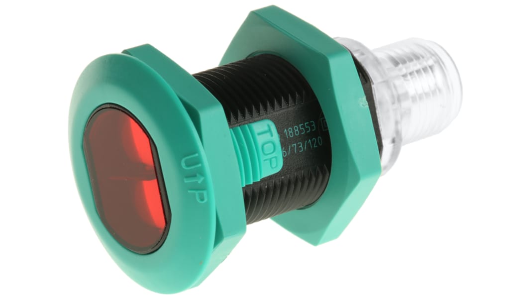 Pepperl + Fuchs GLV18 zylindrisch Optischer Sensor, Reflektierend, Bereich 6,5 m, PNP Ausgang, 4-poliger