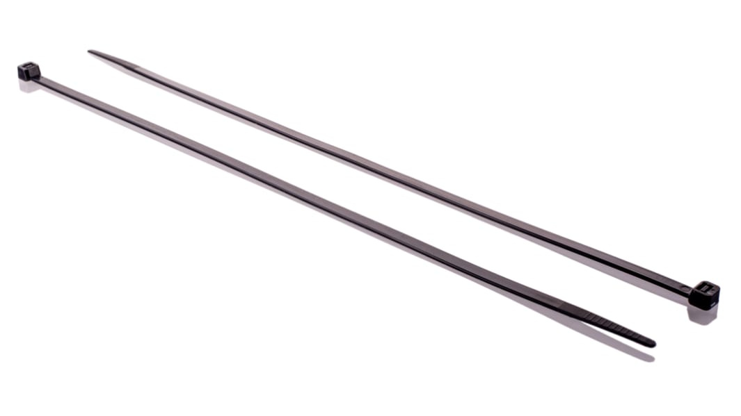 RS PRO Nylon 66 Kabelbinder Schwarz 4,8 mm x 300mm, 100 Stück