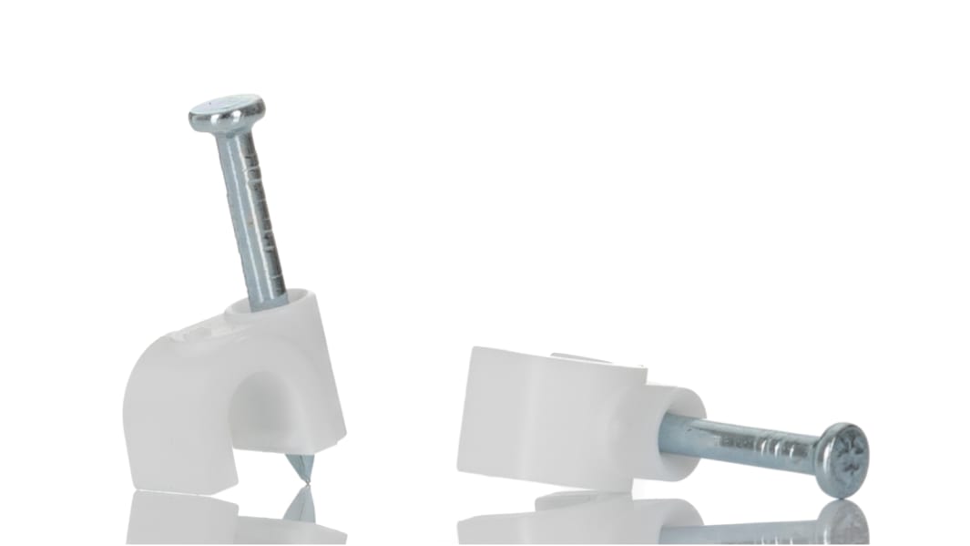 Clip serre-câbles RS PRO, Ø maximum 3.5mm, en PE, type Clip rond