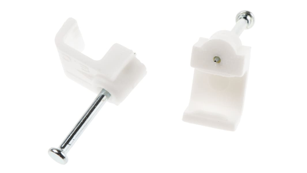 RS PRO White PE Rectangular Cable Clip