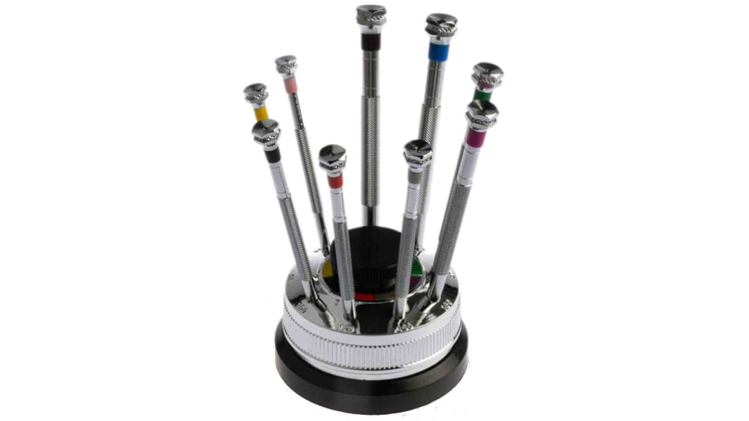 RS PRO SD1087 Slotted Precision Screwdriver Set, 9-Piece