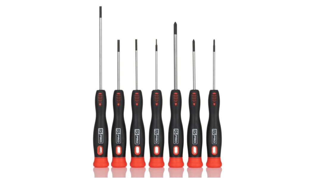RS PRO Phillips; Slotted Precision Screwdriver Set, 7-Piece