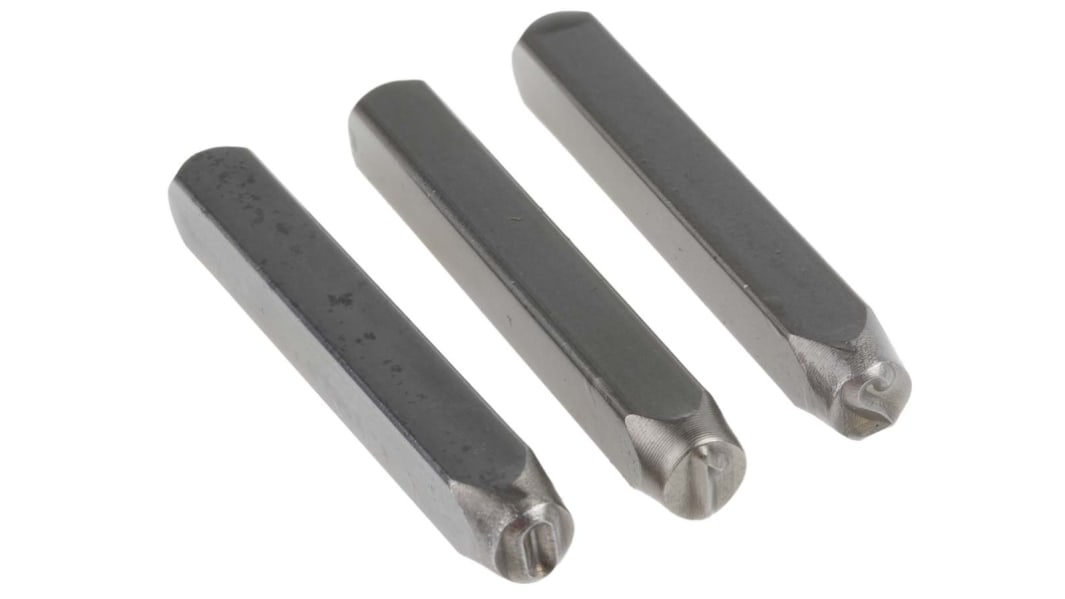 RS PRO 6mm x 9 Piece Engraving Punch Set, (0 → 9)