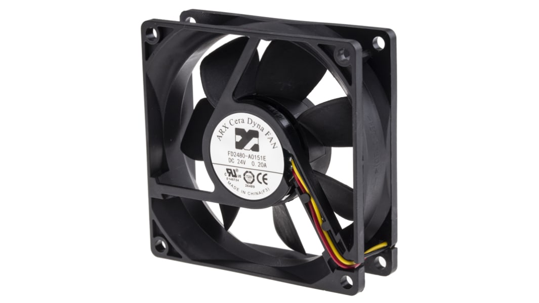 Ventilateur axial CeraDyna ARX 24 V dc, 69m³/h, 80 x 80 x 25mm, 3.84W
